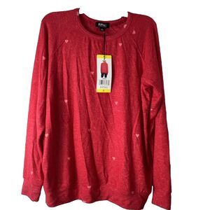 Buffalo David Bitton Womens Printed Cozy Top Size-S Color-Red Hearts